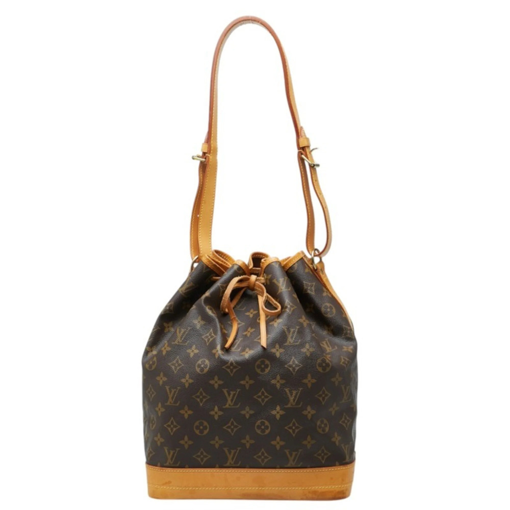 Louis Vuitton Monogram Noe One-Shoulder Bag M42224 Brown Leather Women's LOUI...